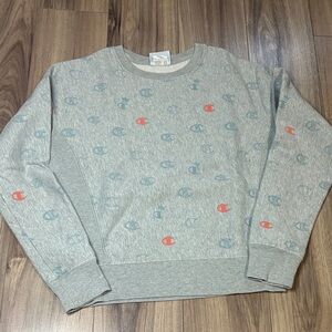 Champion Women's Gray Sweater with Red Accents